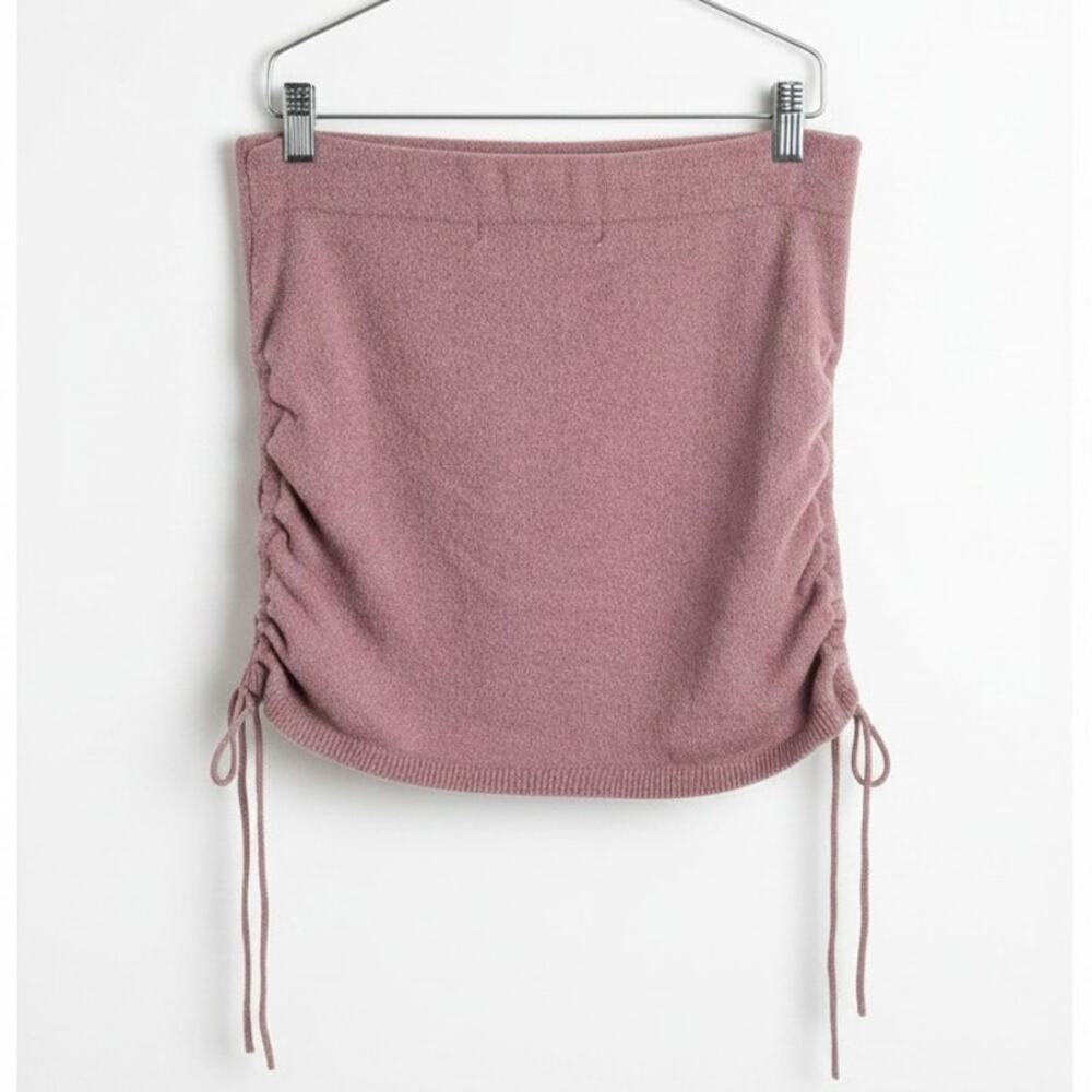 FP Beach Bouclé Ruched Mini Skirt Pink Size XS
